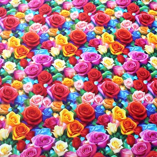diy面料玫瑰花立体花布料手工diy抱枕桌布沙发套窗帘3d立体布料