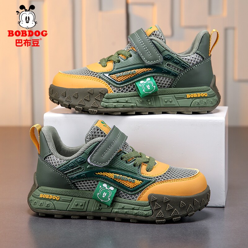 巴布豆男童鞋夏季新款单网透气儿童运动鞋女孩轻便软底防滑跑步鞋