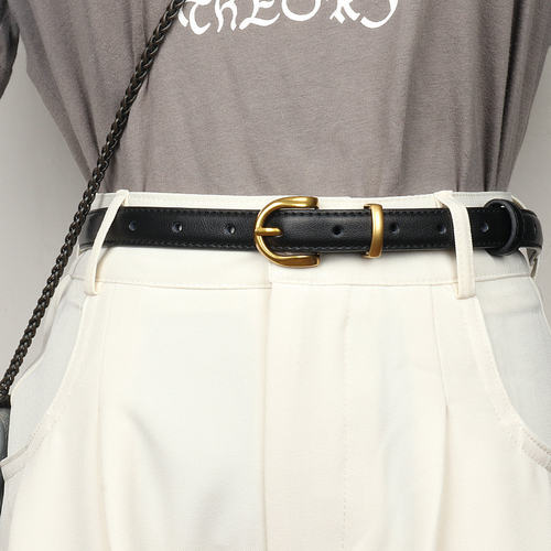 皮带女2025新款配牛仔裤真皮软皮会黑色棕色小腰带学生免打孔夏季