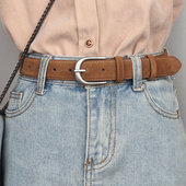 女士绒皮腰带复古真皮裤 饰新品 带女 皮带女绒面牛皮秋冬装 2025新款