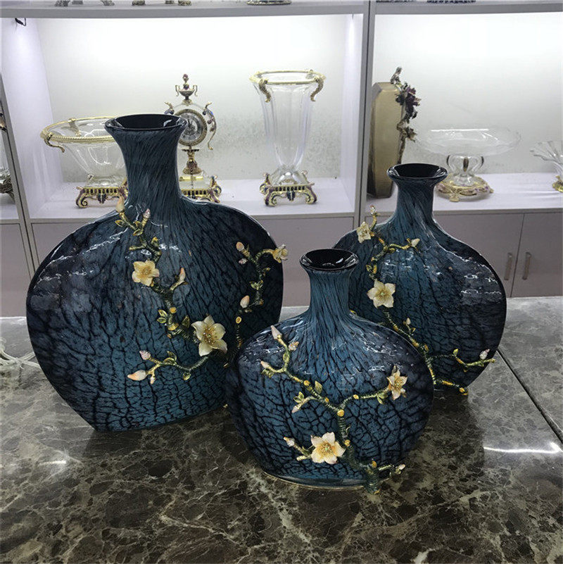 罗比罗丹商场品牌专卖珐琅彩春之颂花瓶大号中号小号客厅摆件