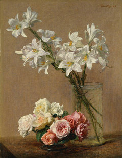 亨利方丹拉图尔Henri Fantin花卉静物油画装饰喷绘画芯油画布E19