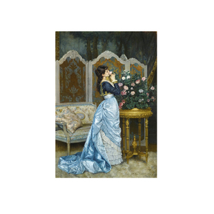 法国奥古斯特·托马齐Auguste Toulmouche宫廷人物油画喷绘画芯