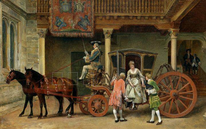 欧式风格宫廷人物马车喷绘油画客厅卧室墙画厂家直销画芯284