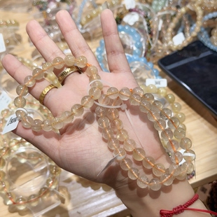 珠宝级黄发晶手串C1564（满15元优先发货）