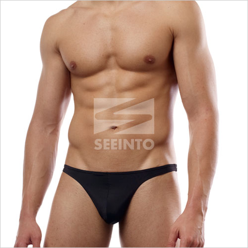 U凸立体黑色窄边丁字内裤定制