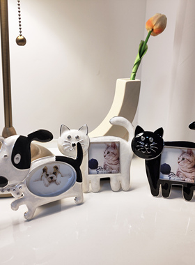 出口日本3寸宠物猫狗金属相框迷你摆件高端精致可爱纪念礼物