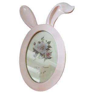 清仓外贸6寸蓝色粉色兔鹿猫动物树脂相框摆台拍摄道具画片随机