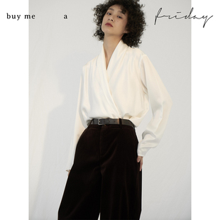 缎面衬衣 醋酸南法一片式 无扣需打底 Friday buy