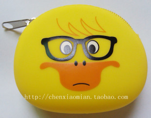 女零钱包软胶可爱钥匙包橡胶 果冻塑胶糖果色钱包 黄鸭子韩版 新款