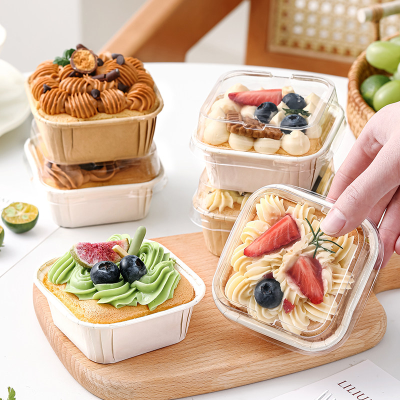 纸杯蛋糕模具方形带盖一次性面包烘焙纸托蛋糕枣糕包装盒专用耐烤,厨房/烹饪用具,烘焙用纸,淘宝优惠券,粉丝福利购,淘宝优惠卷