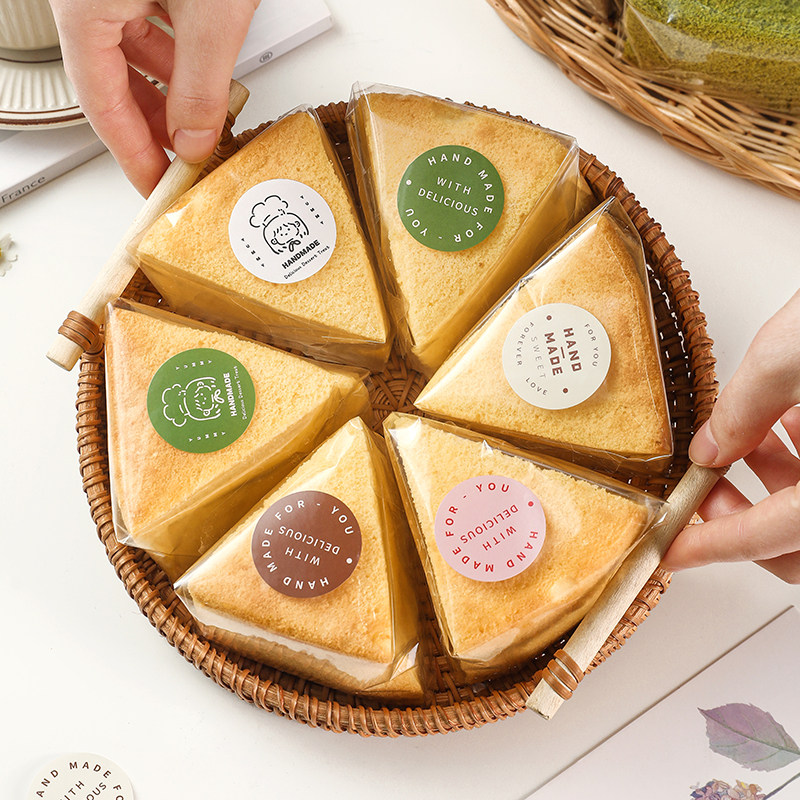 戚风蛋糕包装袋8寸6寸切块蛋糕胚透明玻璃纸贴纸烘焙西点打包袋子