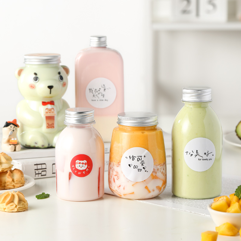 杨枝甘露可循环使用包装pet贴纸