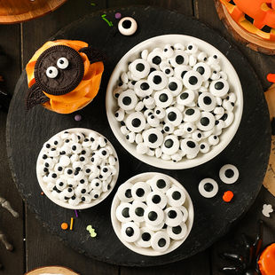 万圣节可爱小眼睛眼珠子彩糖彩珠南瓜烘焙杯子蛋糕装饰糖果可食用