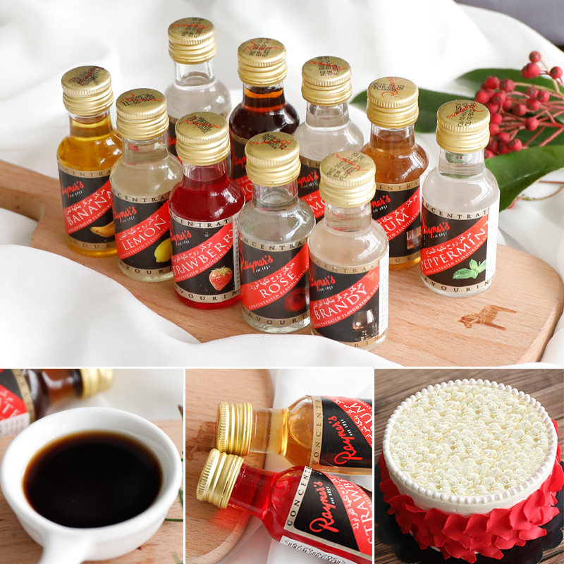 英国进口瑞娜食用香精柠檬草莓薄荷香草玫瑰蛋糕增香28ml果味烘焙