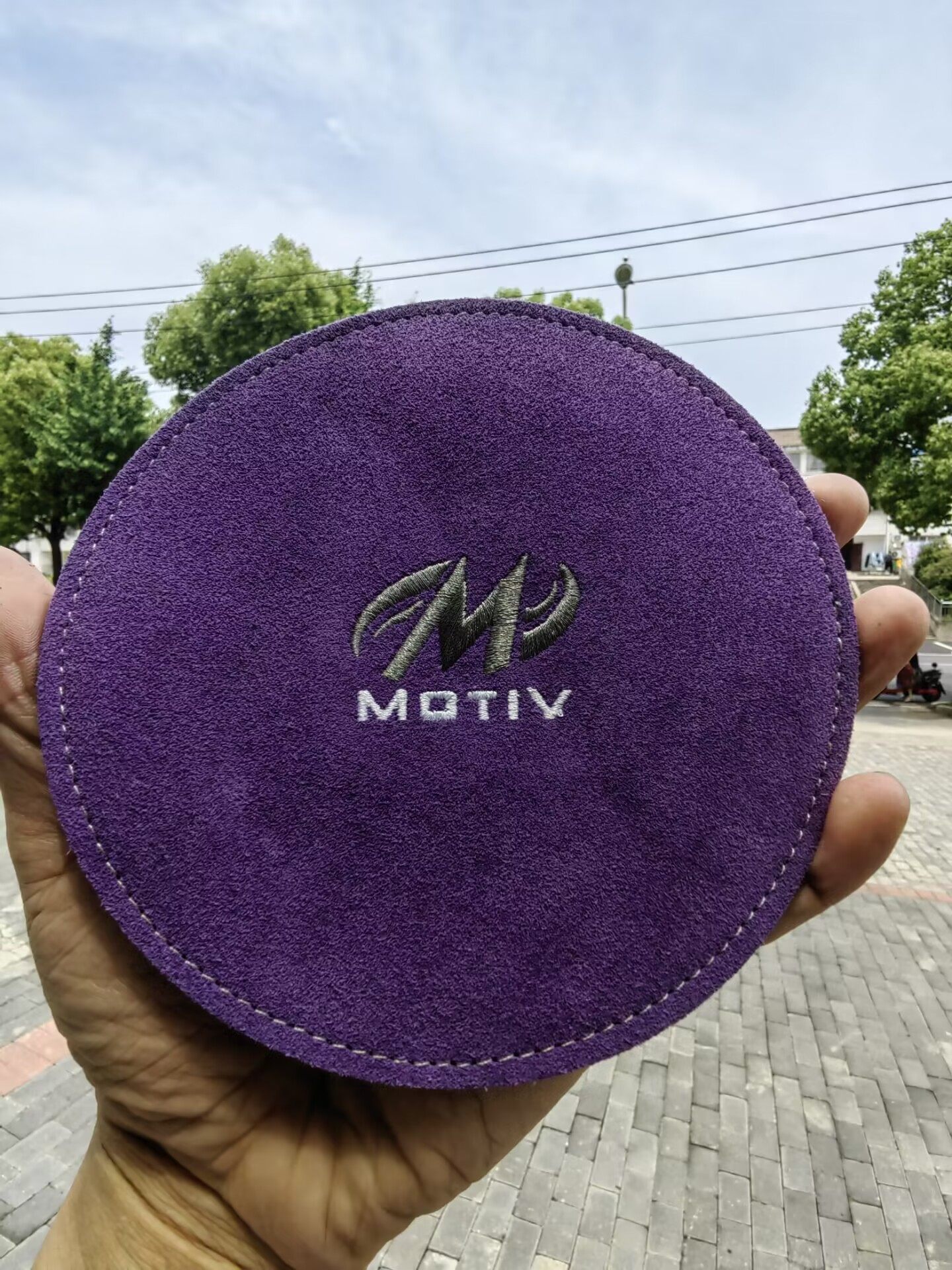 motiv品牌保龄球小用品 清洁保龄球外壳专用擦球圆形小牛皮片