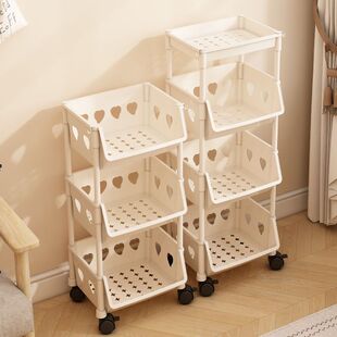 书架办公室桌面置物架书桌旁小推车客厅浴室可移动带轮落地收纳架
