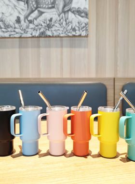 跨境不锈钢2oz迷你手柄小酒杯 便携车载吸管保温杯60ml浓缩咖啡杯