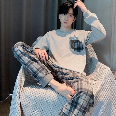 100%纯棉男士睡衣套装