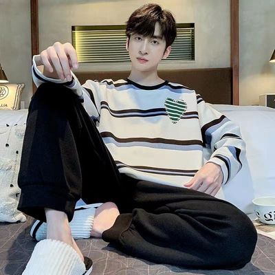 100%纯棉男士睡衣套装