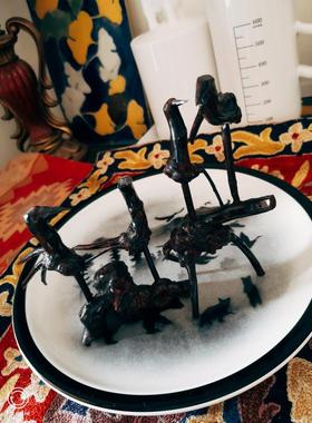 老物件木雕花朵树枝酒柜工艺品