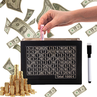 黑色 Money Box with Counter 台式木制存钱罐儿童礼物OE0396