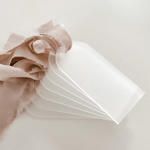 空白亚克力拱形带丝带婚礼座位标签派对名片预留座位标志KD0377