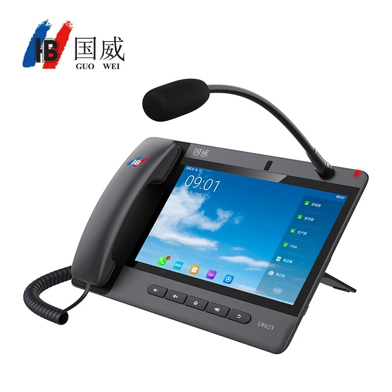 国威可视IP网络对讲视频话机触屏办公 SIP电话机指挥调度寻呼台