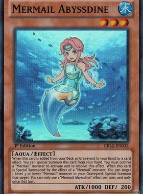 游戏王 美版 正版 - 水精鳞 深渊蒂妮 Mermail/面闪/CBLZ
