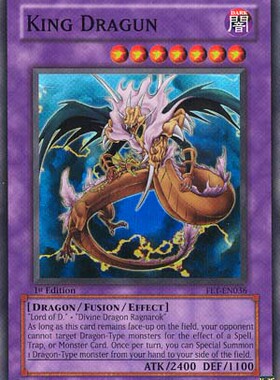 游戏王 美版 正版 - 龙魔人 龙骑士之王 King Dragun/面闪/FET