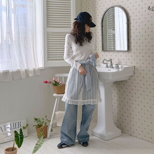 My girl春季新款韩国代购简约风流行百搭时尚舒适缕空背心连衣裙