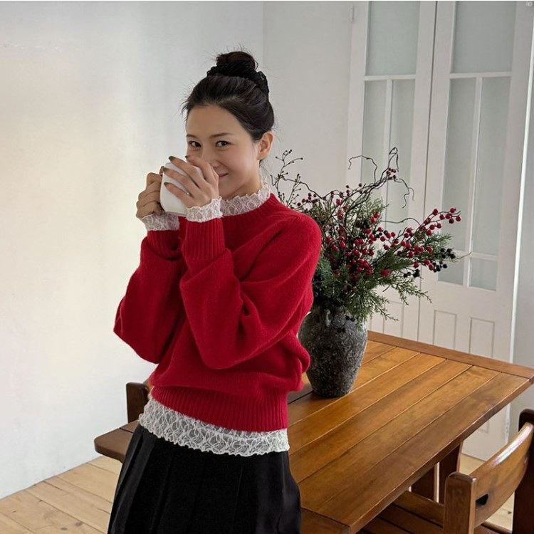 My girl冬季新款韩国代购流行时尚简单百搭淑女风保暖套头针织衫