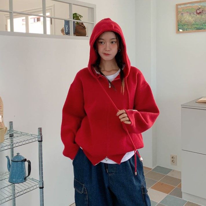 My girl秋冬新款韩国代购lylon流行时尚舒适显瘦连帽套头针织衫