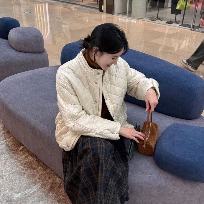 秋冬新款韩国代购舒适流行时尚百搭休闲风纯色简单保暖棉服外套