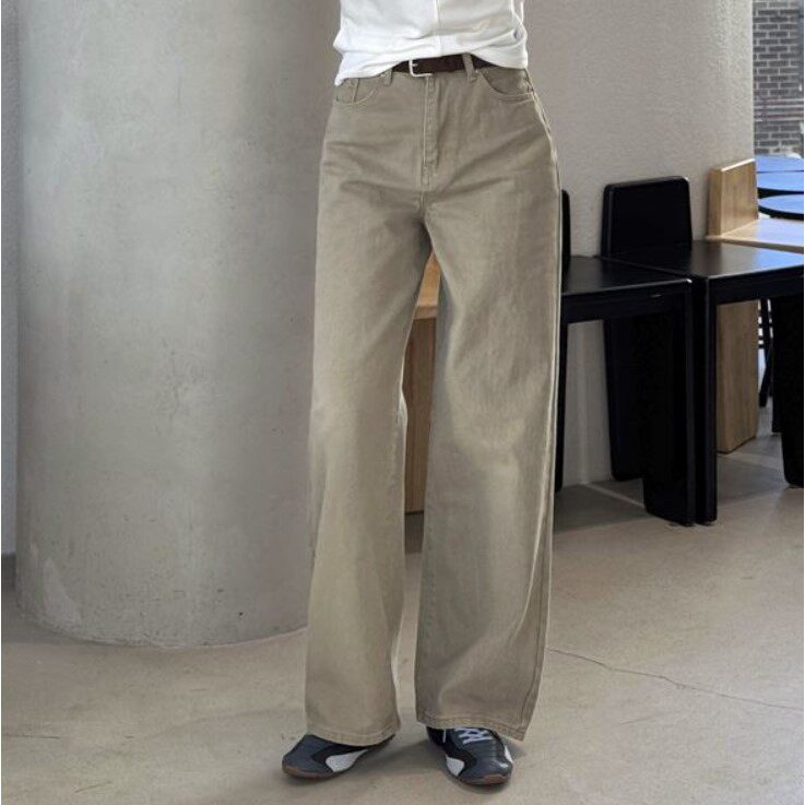 My girl春季新款韩国代购简约流行百搭时尚舒适直筒休闲风长裤