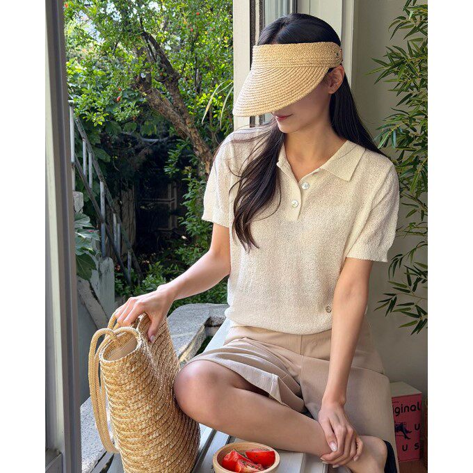 My girl夏季新款韩国代购流行时尚舒适百搭简单短袖套头针织衫