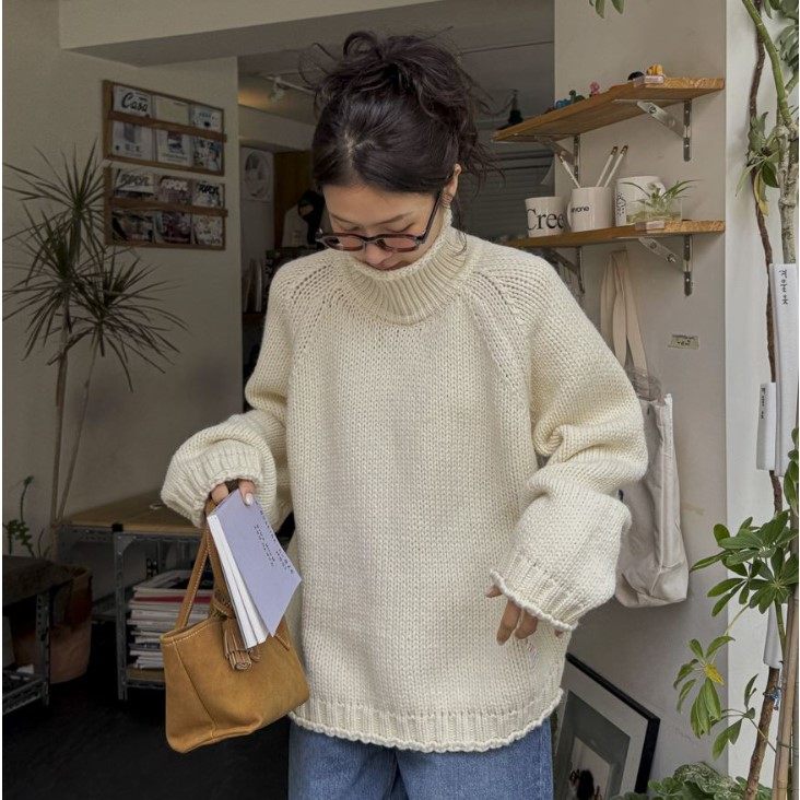 My girl冬季新款韩国代购流行时尚简单百搭休闲风舒适套头针织衫