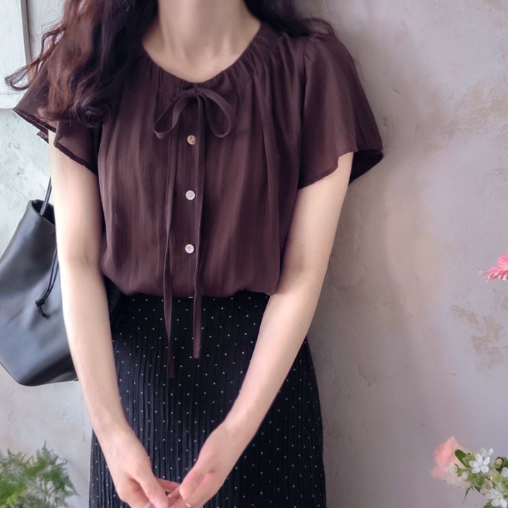 My girl秋季新款韩国代购流行时尚百搭简单纯色甜美可爱淑女衬衫