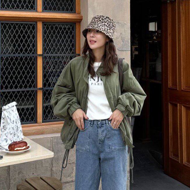 春季新款韩国代购简约流行百搭时尚舒适显瘦休闲风拉链中长款外套