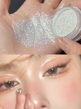 闪粉细高光粉亮晶晶眼影粉阿尔法白色珠光舞台妆碎钻亮粉细闪提亮