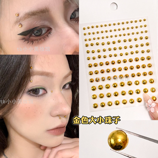 金色假鼻钉唇钉假贴无洞眉钉眉骨钉个性饰品化妆脸部装饰贴钻水钻