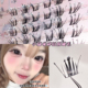 碎钻假睫毛冬日清冷感闪亮爆闪星光精灵仙子分段眼睫毛元 旦新年妆