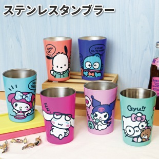 现货日本带回 三丽鸥新款渐变色不锈钢水杯保温保冷奶茶咖啡套杯