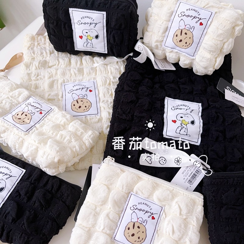 现货!日本史努比新款限定可爱卡通云朵包化妆包纸巾包口红包笔袋