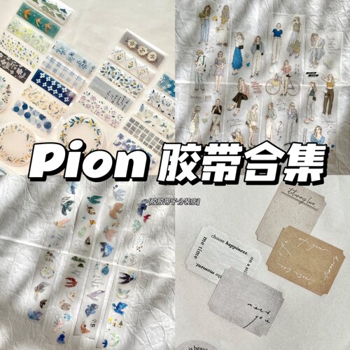 分装台湾 pion Bird Island 鸟屿soft女孩人物雾面pet 胶带整卷