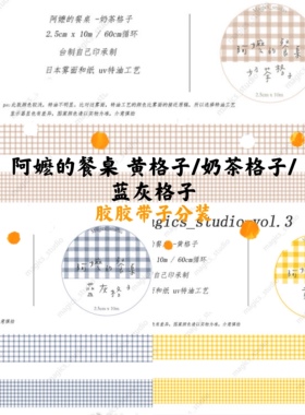 分装｜ Magics阿嬷的蕾丝阿嬷的餐桌蓝灰奶茶黄格子打底和纸胶带