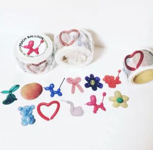 分装日本 peach balloon 桃子气球 MT承制 气球和纸胶带