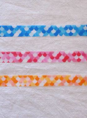 分装｜日本Lily-maison Bibliobiblia红蓝橙色鱼鳞Lilymaison胶带