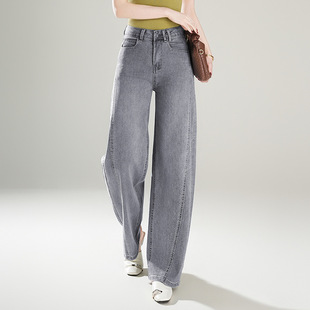 宾利酷堡女裤女潮流烫钻弯刀牛仔裤女2026春夏新款宽松垂坠感显瘦