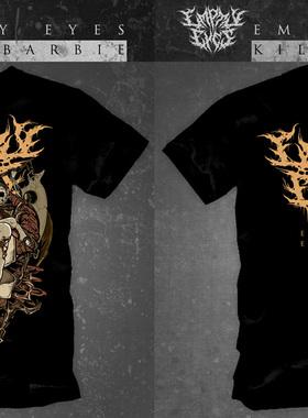 Empty Eyes 乐队 首款 官方T恤  KILL BARBIE  赠送乐队贴纸